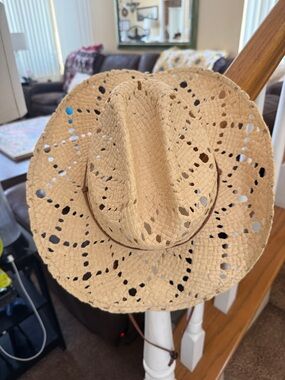 Straw Cowboy Sun Hat - Natural Beige